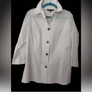 Ming Wang White Blouse Classic Lightweight Design